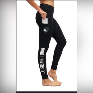 Bend Active Victory Cell Phone Pocket leggings-Ohio University, Size Small,